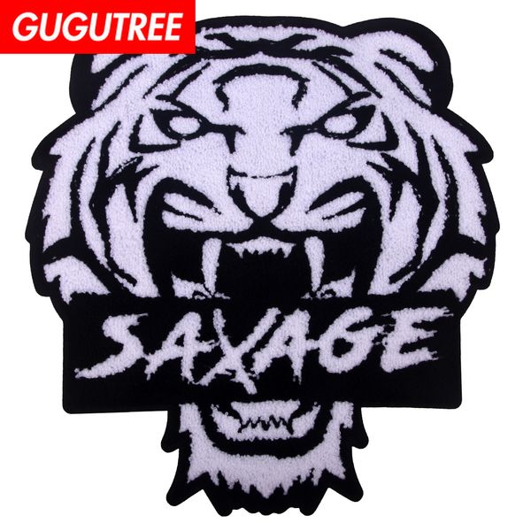 

gugutree towel embroidery big tiger patch animal cartoon patches badges applique patches for clothing fd-11, Black