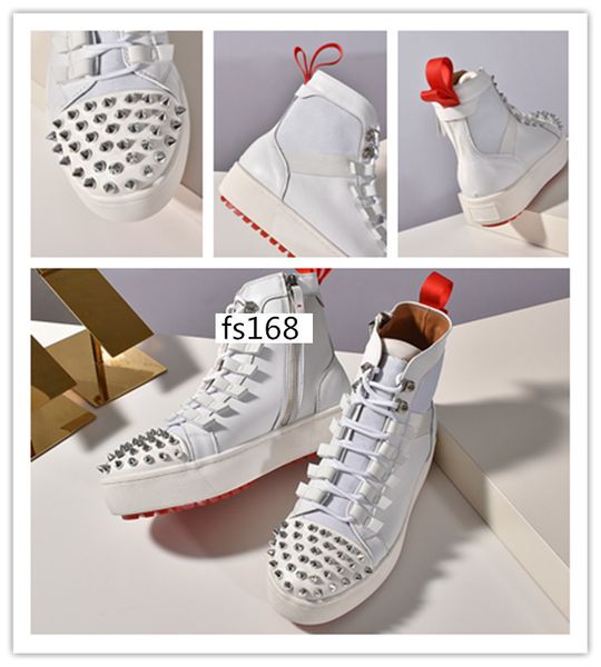 

лучшие новые кристал шип носок донна плоским дизайнерские кроссовки роскошные мужские красный нижний обувь женщины заклепки заостренный носо, Black