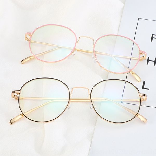 

2019 round myopia frame women's fashionable myopia glasses metal plain glasses men, Silver