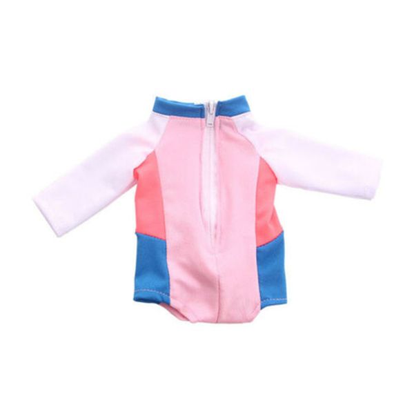 

18 inch kids baby doll girls toddler long sleeve swimsuit swimwear bathing suit one-piece bikini