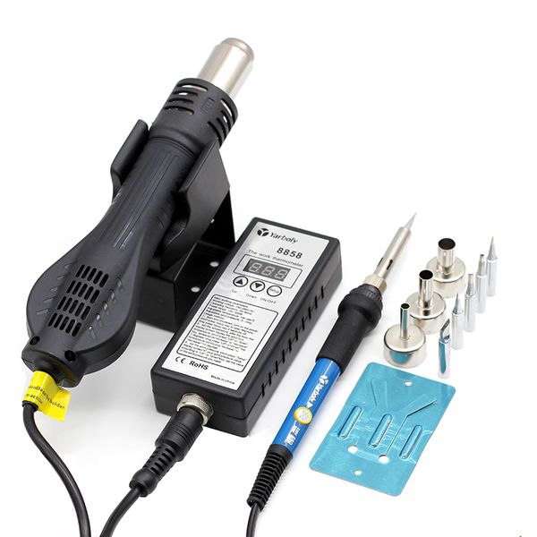 

air gun heat gun blower desoldering bga rework solder station 8858+60w temperature adjustable electric soldering iron vs 858