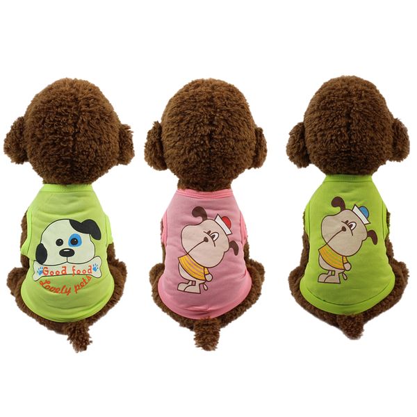 

xs-l pet dog vest cute cartoon t-shirt spring/summer dog shirt pet clothes for dogs cats puppy clothes wholesale 40ja17