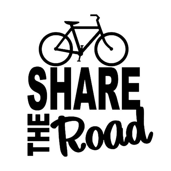 

15*13.2cm share the road bicycle decal sticker cyclist riding rear window car sticker body decals