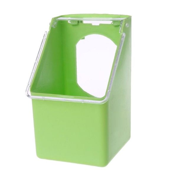 

pet pigeons water food feeder bird cage hang feeding box with transparency cover