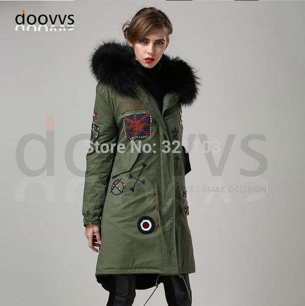 

black removed long style real fur collar parka, beading long parka coat manufacturer wholesale price