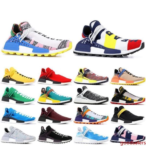 

2019 nmd human race mens running shoes with pharrell williams sample yellow core black outdoor sport shoes women sneakers 5-11