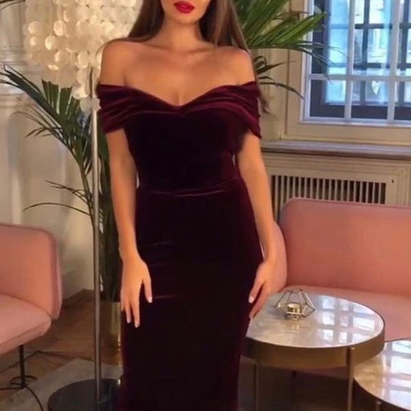 

off shoulder bodycon bandage dress vestidos women summer elegant velvet midi celebrity party dresses sj1466e, Black;gray
