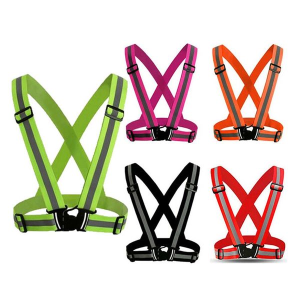 

reflective vest high visibility waistcoat outdoor safety sportswear, Black