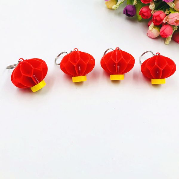 

new year gift small led red lanterns keychain chinese lanterns keyring for party decor gift