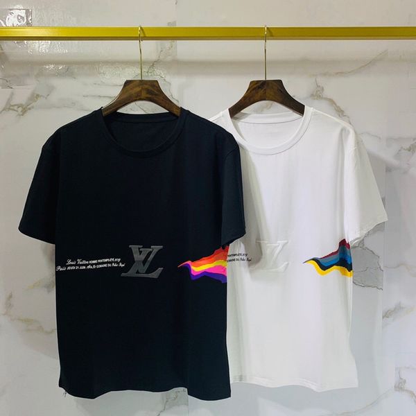 

2020 бренд лето мужская повседневная с короткими рукавами хлопчатобумажная рубашка футболка печатных мужская роскошь птица печати мужская фу, White;black