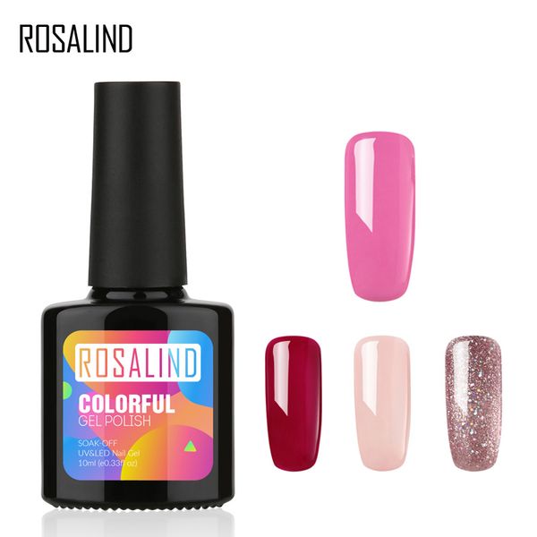

rosalind gel 1s nail polish 10ml 1467-1864 soak off gel polish solid color vernis semi permanent uv led glitter lacquer