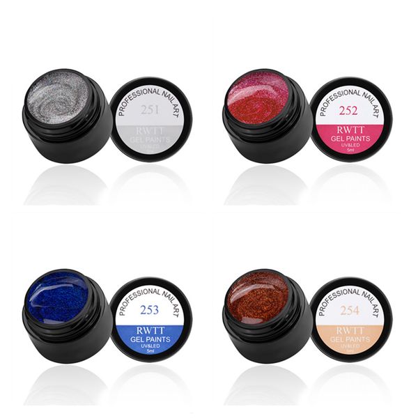 

multi-bottled pearl color painting gel varnish gel nail polish set for manicure diy base coat nail art primer, Red;pink