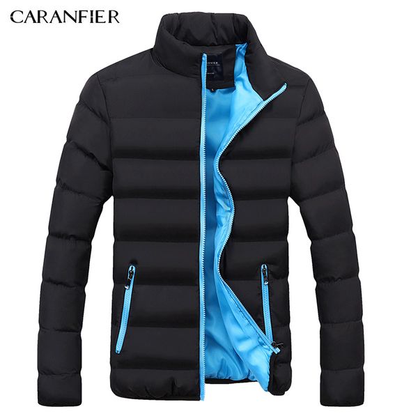 

winter jacket men 2017 cotton padded warm thicken short jacket coat clothing stand collar male solid parkas coat 4xl, Black