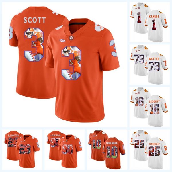 

Clemson Tigers 16 Trevor Lawrence 10 Ben Boulware 23 Andre Ellington NCAA College Football Jersey Printed Lettering