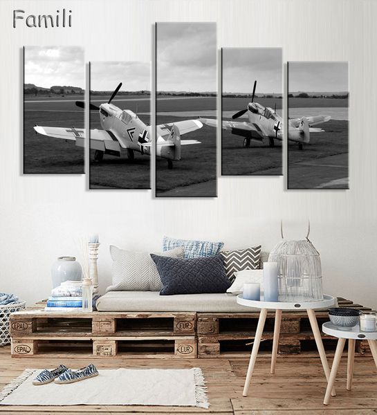 

Cuadros Painting By Numbers 5Pcs/set Modern Fighter Aircraft Canvas Painting Combat Wall Picture Art For Living Room Unframed