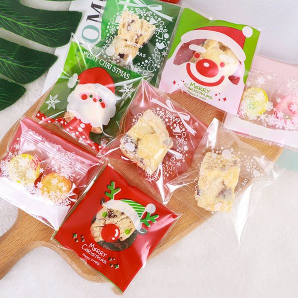 

95-100pcs/lot christmas cookie bags for biscuits birthday candy cake package wholesale