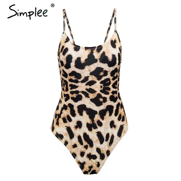 

simplee sexy печати леопарда купальник женщин узелок ремень проложенный один кусок костюм высокий покрой летние купальники купальный костюм, White;black