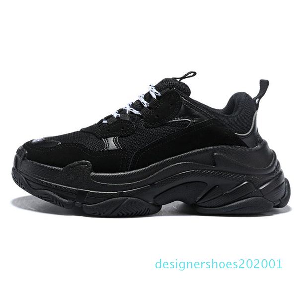 

triple s pairs 17fw women mens designer casual shoes fashion luxury release track 3.0 leather shoes tripler platform triple s sneakers d01, Black