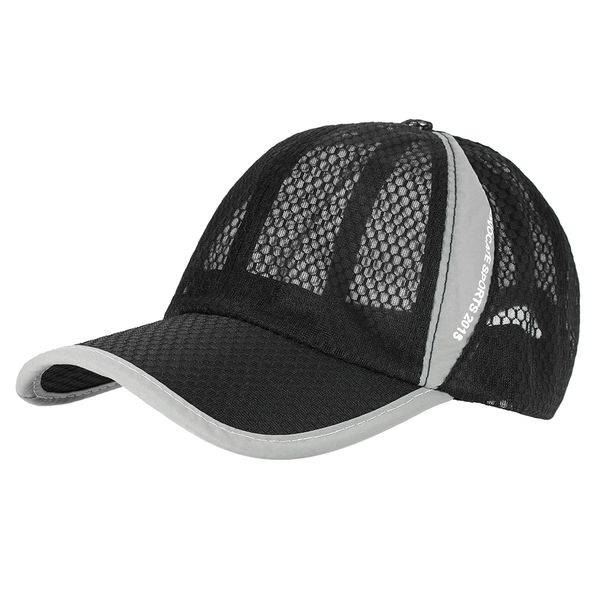 

spring men women hiking caps quick dry summer hiking caps hat breathable sports mesh hat baseball cap, Black;white