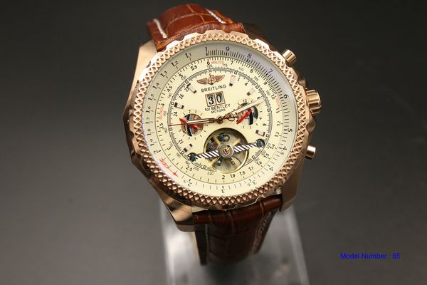 

2019 luxury mens professional automatic bentley watch men's watches wristwatch br4, Black;brown