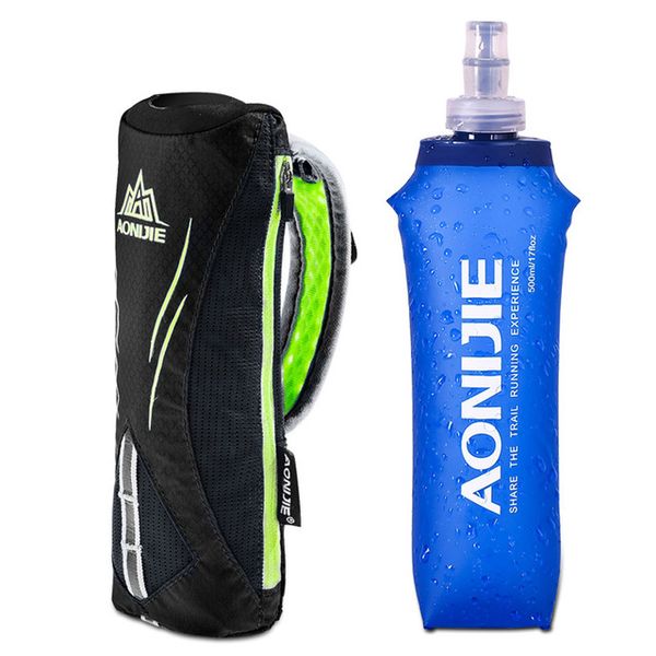 

2017 aonijie waterpoof hand-held sport kettle pack outdoor marathon running phone bag for 5.5 inch phone/500ml soft water flask