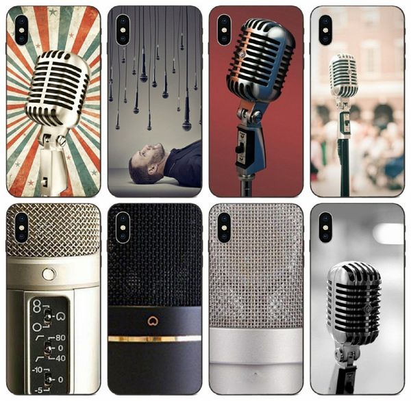 

[tongtrade] old school style microphone music case for iphone 11 pro max x xs xr 6s 5s 5 samsung core 8262 prime honor 20i redmi 5 plus case