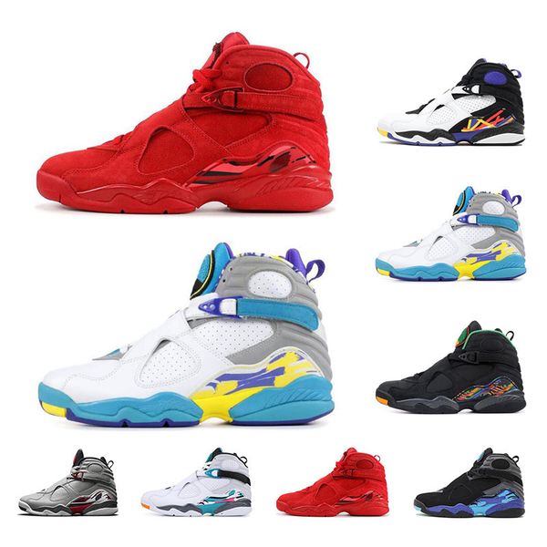 

8s basketball shoes 2019 new arrived men's sports aqua white valentines day reflective 3m bugs bunny 8 mens trainers running shoes, Black