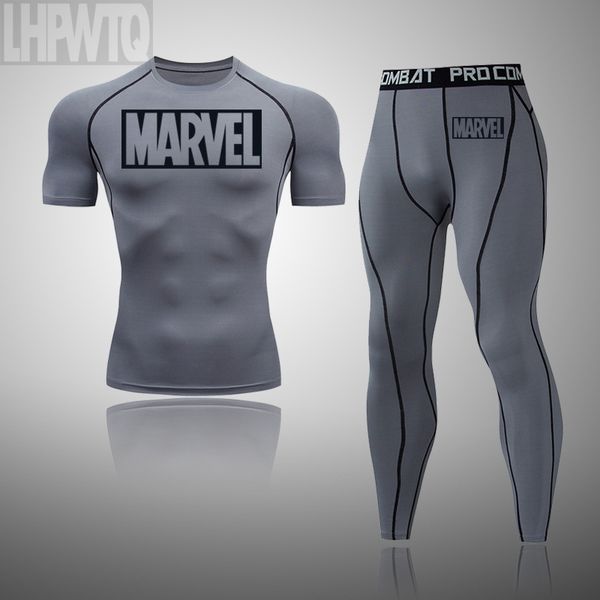 

compression men's sport suits quick dry running sets clothes sports joggers training gym fitness tracksuits, Black;blue