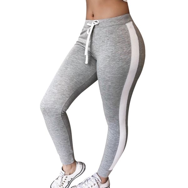 

2019 elastic pants women leggings stitching push up breathable clothing female high waist leggings, Black