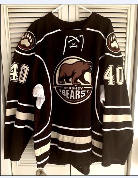 

hershey bears #40 caleb herbert hockey jersey mens embroidery stitched customize any number and name jerseys, Black