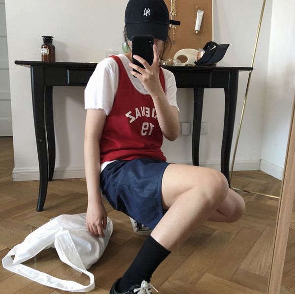 

lufu chic t-shirt vest sports style letter printing t-shirt hong kong style all-match sleeveless vest female, White