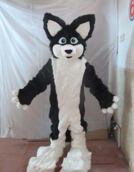 2019 Vendita calda Border Collie Husky Dog Mascot Costume Halloween Natale Compleanno Celebrazione Vestito da carnevale Completo per il corpo Puntelli Outfit