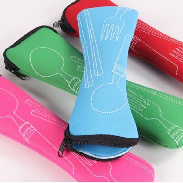 

tableware box portable flip cover type cutlery case kitchen students household utensils dinnerware bag dinner set dropshipping