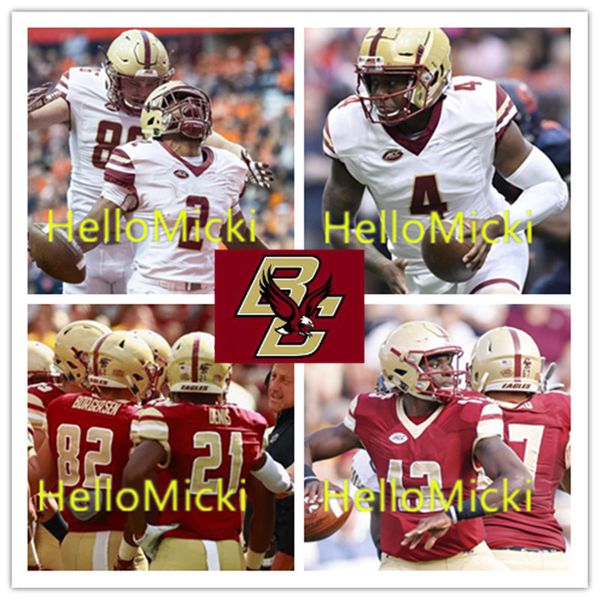 

Custom NCAA Boston College Eagle Football Jersey Jeff Smith Ben Glines Wyatt Ray Kobay White E. J. Perry Matt Valecce Boston Eagle Jersey