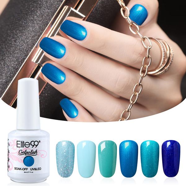 

elite99 6 pieces/lot blue color hybrid varnishes with gift box vernis semi permanent for nails uv gel nail polish, Red;pink