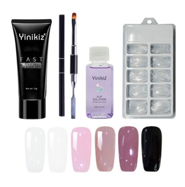 

nail art set uv acryl builder fast dry nail art tools pro nails tools pusher dead skin gel polish, Red;pink
