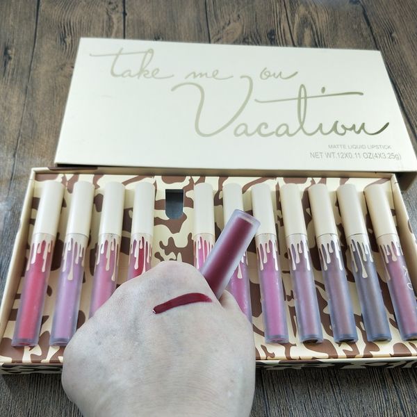 

горячий макияж высокого качества цвета 12 способа / комплект блеск для губ матовый