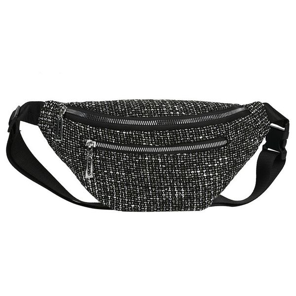 

2020 autumn winter woolen chest bag wideband adjustable shoulder bag crossbody chest 5 color zipper woolen