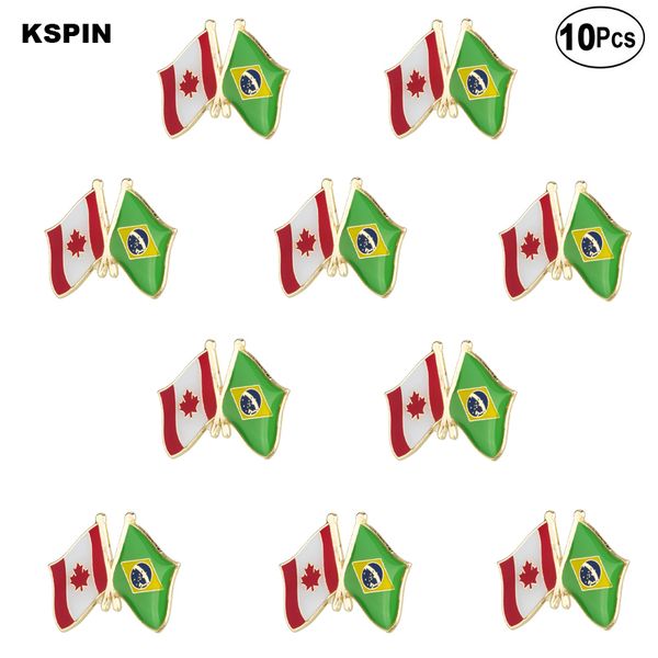 

canada & brazil flag lapel pin flag badge brooch pins badges 10pcs a lot, Gray