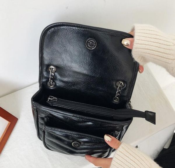 

designer women handbag luxury shoulder bag temperament chain crossbody thread plain classic woman bags bright leather/7