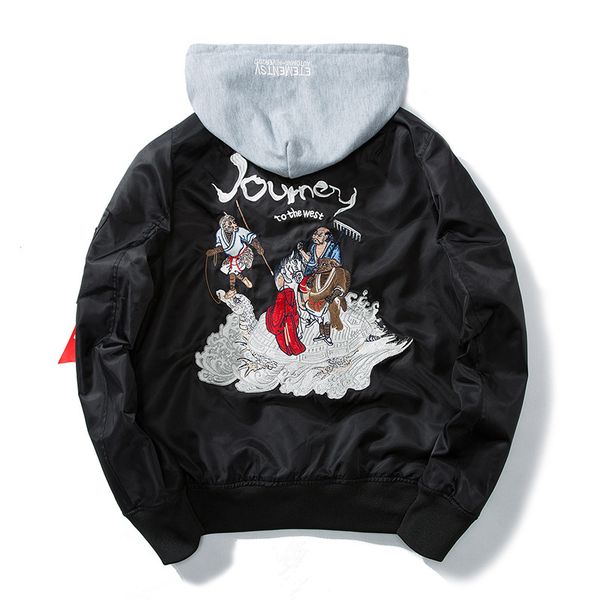 

aboorun men's embroidery pilot ma 1 jacket army red hooded casual bomber jacket baseball for male r3001, Black;brown