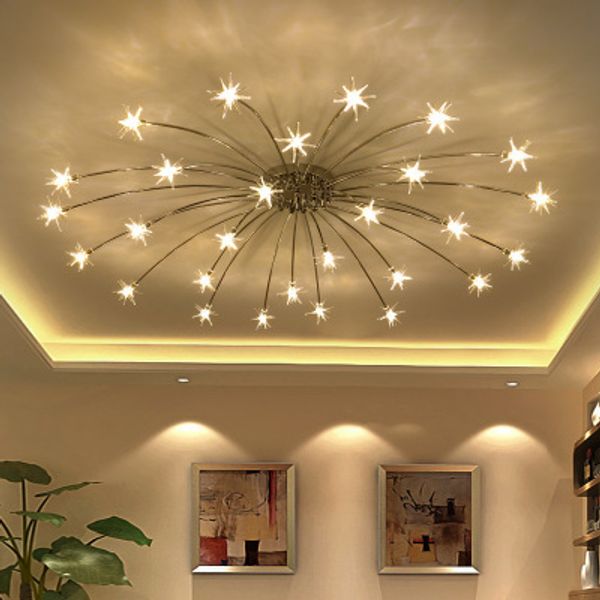 Modern Led Ceiling Light Ice Flower Glass Bedroom Kitchen Children Room Ceiling Lamp Designer Lighting Fixtures 110 240v Pendant Lights Over Island