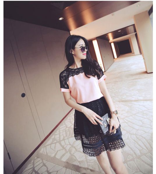 

womens designer shirts short sleeve luxury lace casual solid color tshirt ladys fashion cozy spring new arrive shirt 3 colors, White