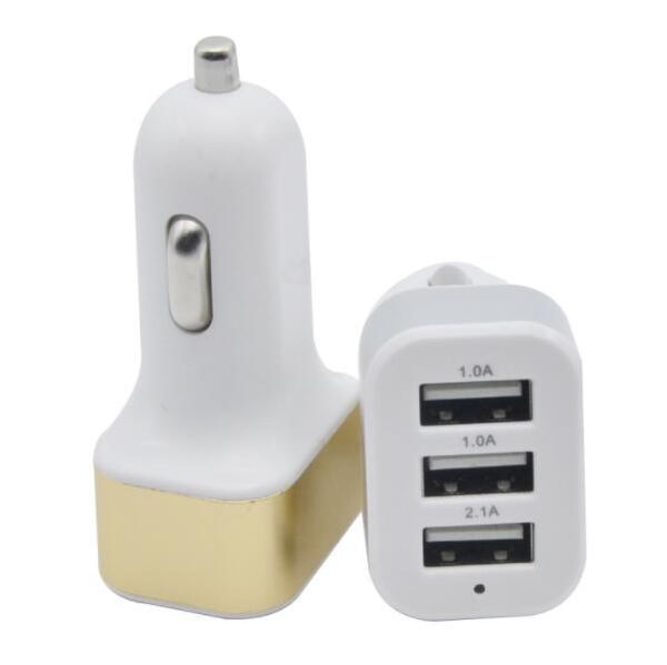 

100шт 2.1a 3usb площади с алюминиевым автомобильное зарядное устройство адаптер питания для iphone 11 pro max samsung huawei lg vivo oppo ta