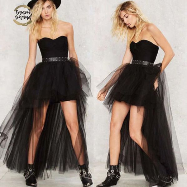 

fashion new women skirt 4 layer tulle skirt vintage 50s rockabilly petticoat ball gown skater female skirts, Black