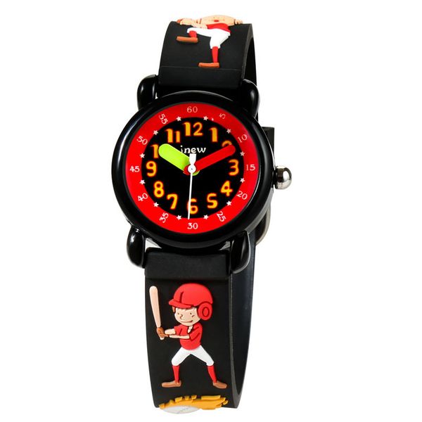 

children's watches jnew brand cute simple cartoon waterproof 3d silicone quartz watches student wristwatches, Blue