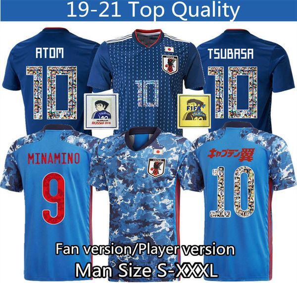 

japan soccer jersey cartoon number fonts 10 player version jersey 18 19 thailand 2020 2021 soccer tracksuit s xxxl, Black;yellow