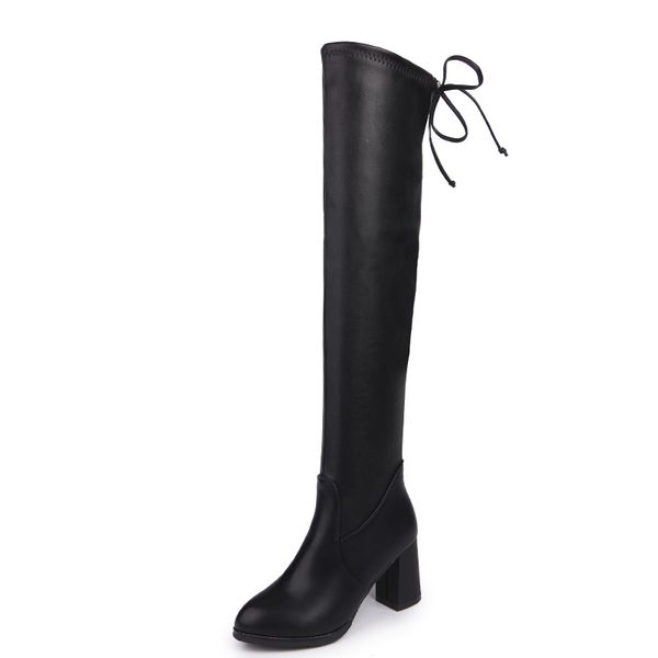 

boots woman overknee 2018 new pattern coarse with women's shoes black in high chalaza long boots thin elastic force