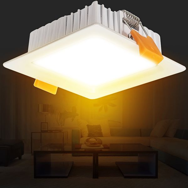 Acheter Jiguoor Led Panel Lights Lampe Ultrathin Encastre Downlight Carre Ac85 265v Luminaire Plafond Vers Le Bas Lampe Lampe Blanc Chaud De 61 18 Du