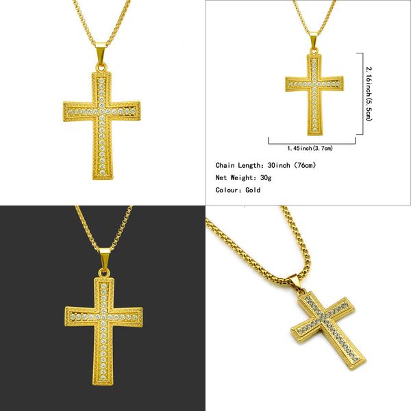 

hip hop pendant necklace hip-hop cross pendeloque cut necklace hiphop hip-hop necklace diamond chain gold necklaces for women, Silver